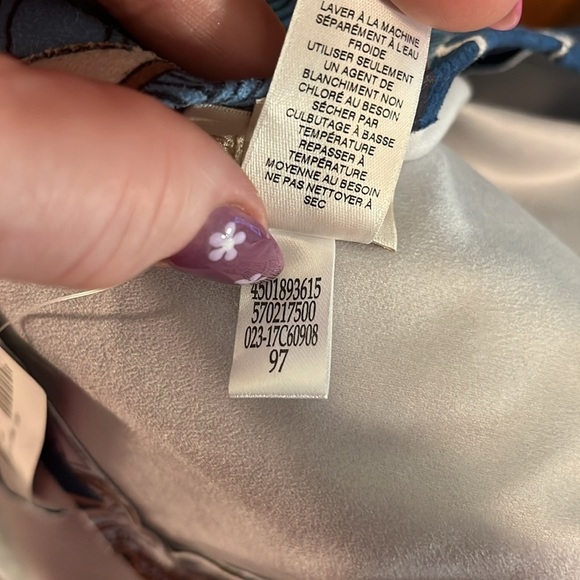 Chico’s Paisley Jacket Coat Topper Faux Suede NWT Chicos Size 0 = XS Blue - Picture 10 of 11